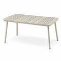Rechteckiger Gartentisch Esstisch aus pulverbeschichtetem Aluminium Beige 150 x 90 x 74 cm