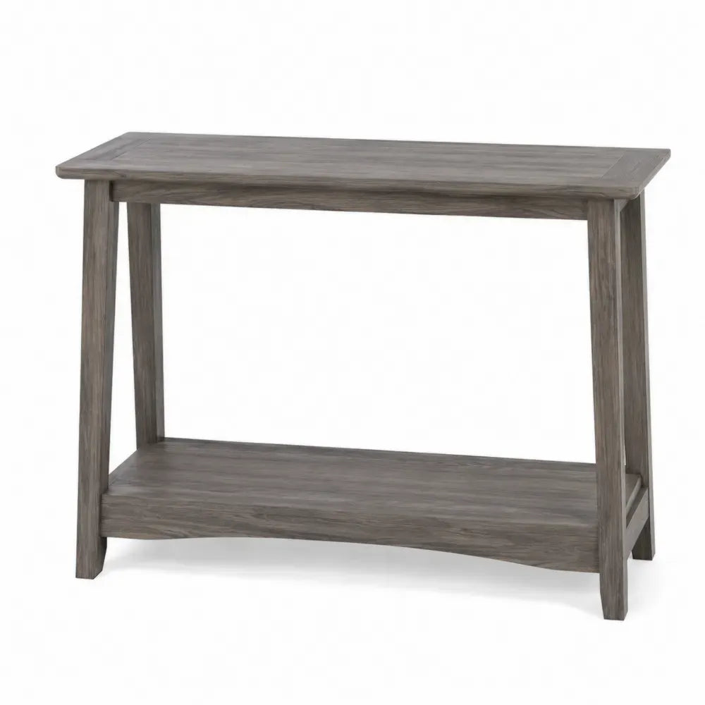 Konsolentisch mit Ablageboden MDF Spanplatte Holzdekor rechteckig Graubraun 120 x 35 x 80 cm