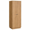 Kleiderschrank mit 2 Drehtüren aus melaminbeschichteter Spanplatte rechteckig Eiche Schwarz B 80 x T 52 x H 180 cm