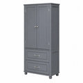 Kleiderschrank mit 2 Drehtüren und 2 Schubladen aus MDF rechteckig Grau Silberfarben B 90 x T 50 x H 180 cm