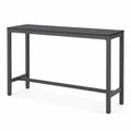 Rechteckiger Gartentisch Stehtisch aus pulverbeschichtetem Stahl Schwarz Dunkelgrau 120 x 40 x 90 cm